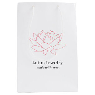 Sac Cadeau Moyen Bijoux en lotus fleurie logo floral marque