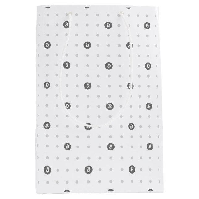 Sac Cadeau Moyen Bitcoin Polka Dots Gift Bag (Medium) (Devant)