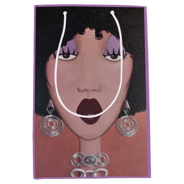 Sac Cadeau Moyen "Black Beauty Diva" (Devant)