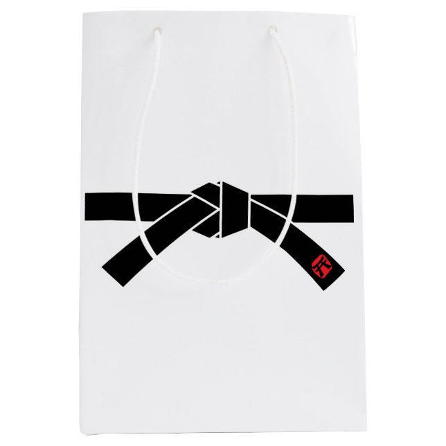 Sac Cadeau Moyen Black Belt, arts martiaux (Devant)