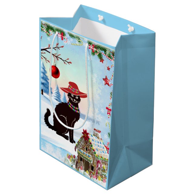 Sac Cadeau Moyen Black Cat X-mas (Dos Angle)