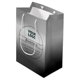 Sac Cadeau Moyen Black Grey Ombre & Business/Brand Coordonnées