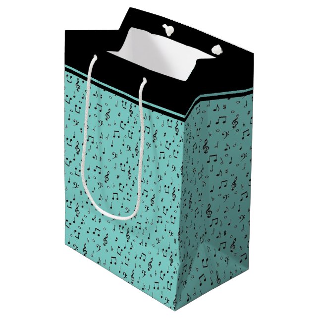 Sac Cadeau Moyen Black Musical (Devant Angle)