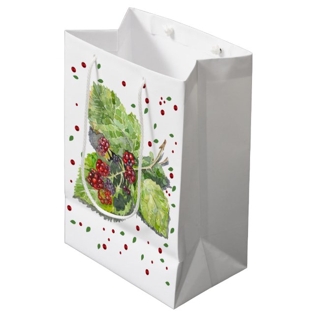 Sac Cadeau Moyen BlackBerry vert et rouge (Devant Angle)