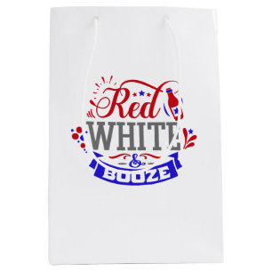 Sac Cadeau Moyen Blanc rouge et Booze