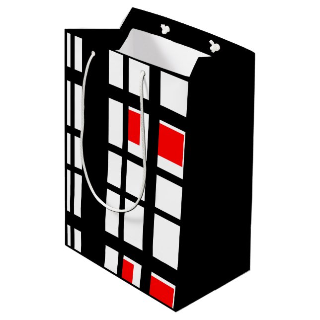 Sac Cadeau Moyen Blancs rouges et noirs (Dos Angle)
