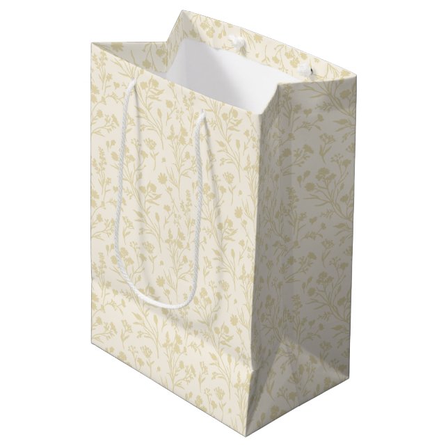 Sac Cadeau Moyen Blés Dorés Bruissants - Neutre (Devant Angle)
