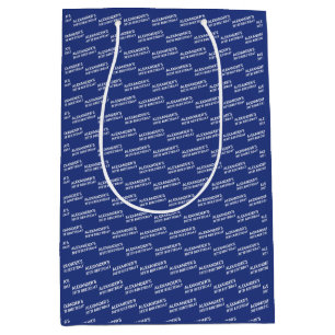 Sac Cadeau Moyen Bleu Marine 30e Anniversaire Nom Âge