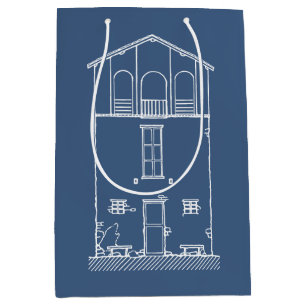 Sac Cadeau Moyen Bleu marine moderne du modèle   de Chambre