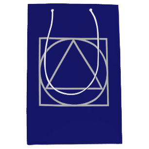 Sac Cadeau Moyen Bleu Nuit Uni Élégant Moderne Minimaliste