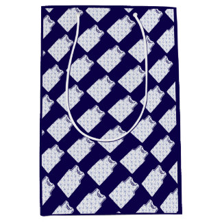 Sac Cadeau Moyen Bleu Snowflake Basket Jersey