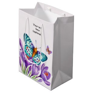 Sac Cadeau Moyen Bliss De Papillon Parmi Les Fleurs