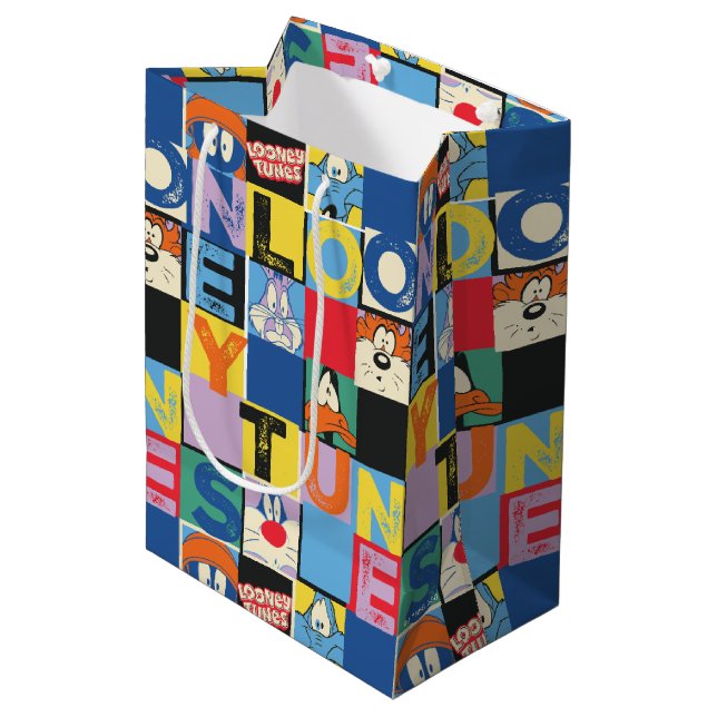 Sac Cadeau Moyen Blocs de contrôle de caractères LOONEY TUNES™ (Devant Angle)