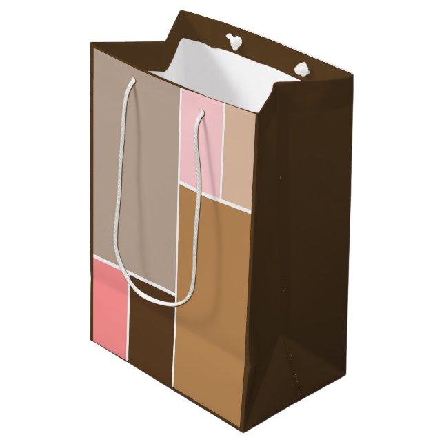 Sac Cadeau Moyen Blocs de couleurs de coquillage (Devant Angle)