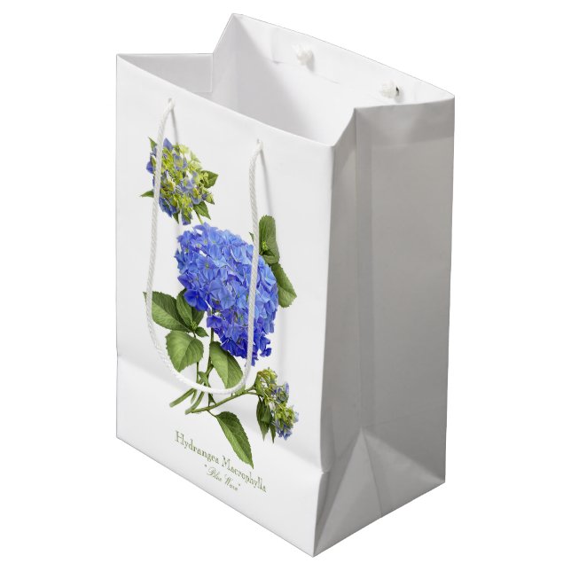 Sac Cadeau Moyen Blue Hydrangeas (Devant Angle)