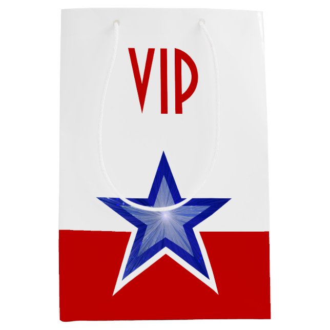 Sac Cadeau Moyen Blue Star Red print VIP medium (Devant)