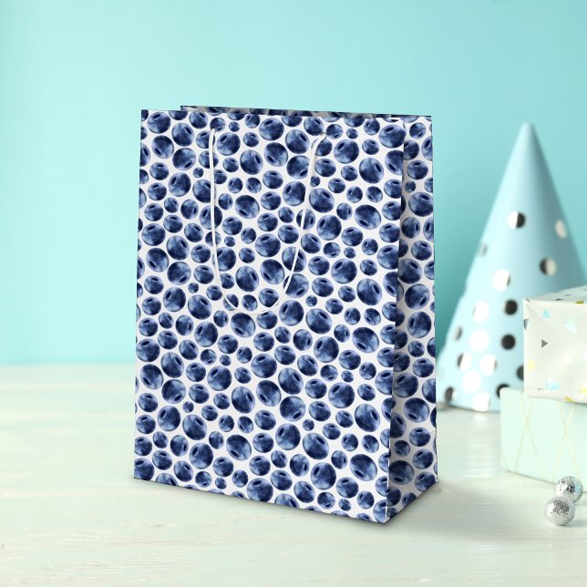 Sac Cadeau Moyen Blueberries Imprimer Motif de fruits (Blueberry Pattern Gift Bag)