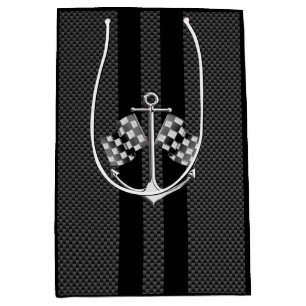 Sac Cadeau Moyen Boat Racing Nautique À damiers Carbon Fiber Style