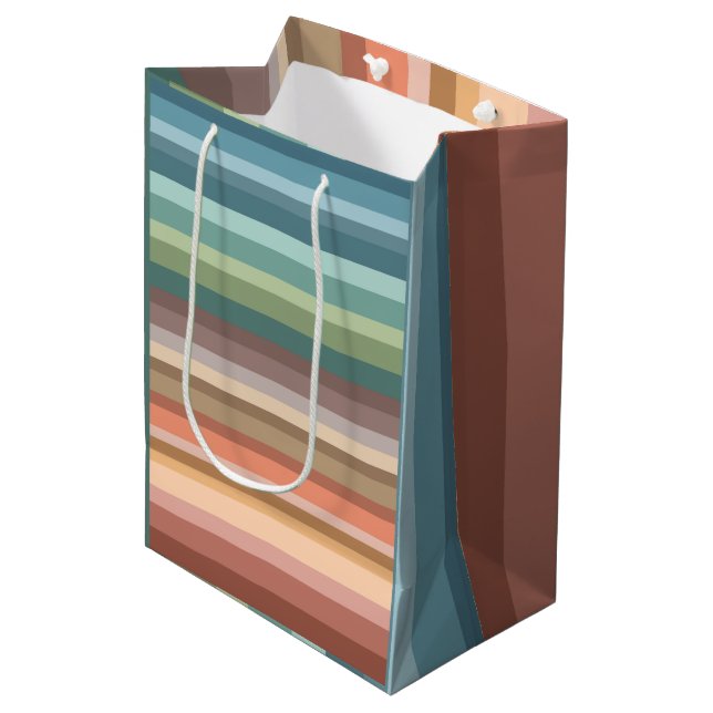 Sac Cadeau Moyen Boho Modern Chic Stripes (Devant Angle)