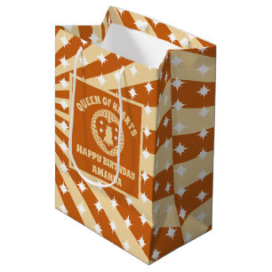 Sac Cadeau Moyen Boho Reine Des Coeurs Fête D'Anniversaire