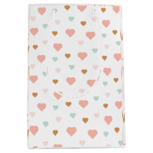 Sac Cadeau Moyen Boho Saint Valentin pastel coeur d'amour