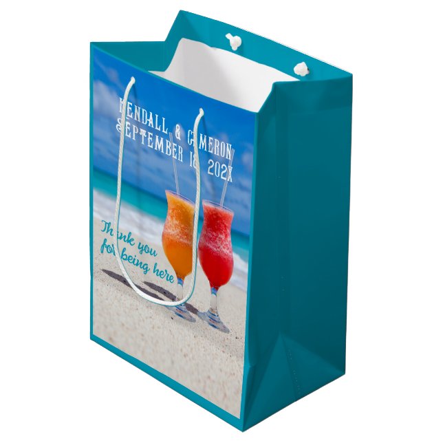 Sac Cadeau Moyen Boissons de plage Accueil Mariage / Favoriser les  (Devant Angle)