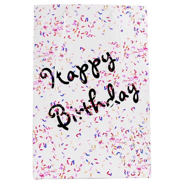 Sac Cadeau Moyen Bonbons d'anniversaire (Devant)