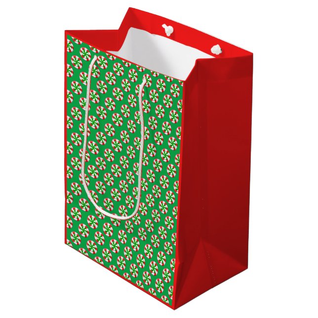 Sac Cadeau Moyen Bonbons de Noël (Devant Angle)