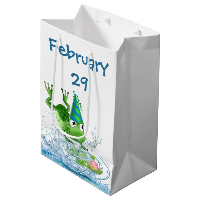 Sac Cadeau Moyen Bond Année Anniversaire Grenouille (Devant Angle)