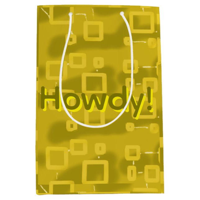 Sac Cadeau Moyen Bonjour Géométrique  (Devant)