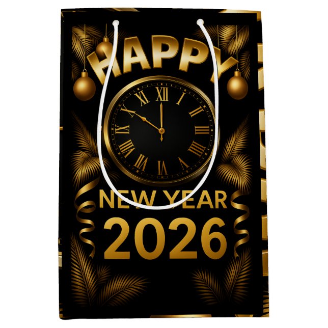 Sac Cadeau Moyen "Bonne année 2026" (Devant)