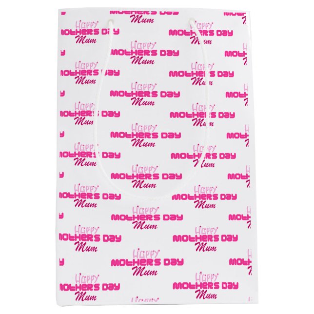 Sac Cadeau Moyen Bonne fête des mères (Devant)