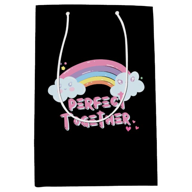 Sac Cadeau Moyen ❤️ Bonne Saint Valentin ❤️ Parfait Ensemble (Devant)