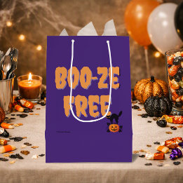 Sac Cadeau Moyen Boo‑ze Free | Fête d'Halloween Sobre
