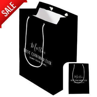 Sac Cadeau Moyen Boss Coworker quittant AJOUTER Devis Drôle, Person