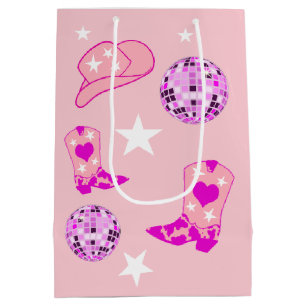 Sac Cadeau Moyen Botte de Casquette de boule rose violet moderne