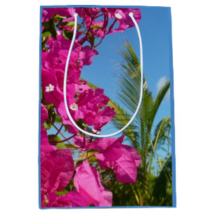 Sac Cadeau Moyen Bougainvilliers et palmiers paysage tropical
