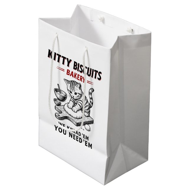 Sac Cadeau Moyen Boulangerie Kitty Biscuits (Devant Angle)