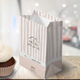 Sac Cadeau Moyen Boulangerie vintage French Pink Stripes Logo Affai