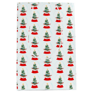 Sac Cadeau Moyen Boule de neige de Noël