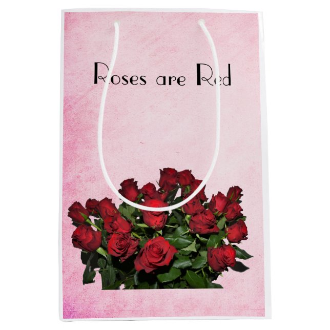 Sac Cadeau Moyen Bouquet of red roses (Devant)