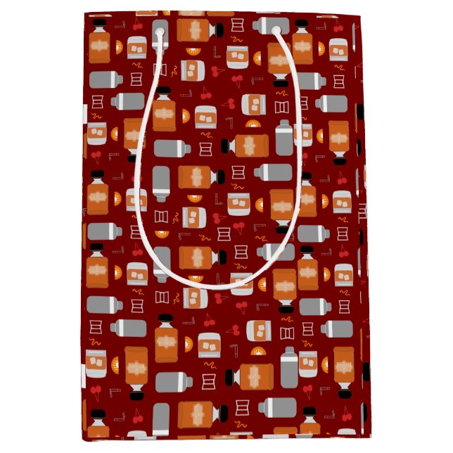 Sac Cadeau Moyen Bourbon Whiskey Motif (Devant)