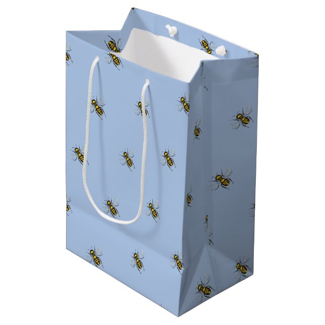 Sac Cadeau Moyen Bourdon Mignon Petit Abeille Reine des Abeilles (Devant Angle)