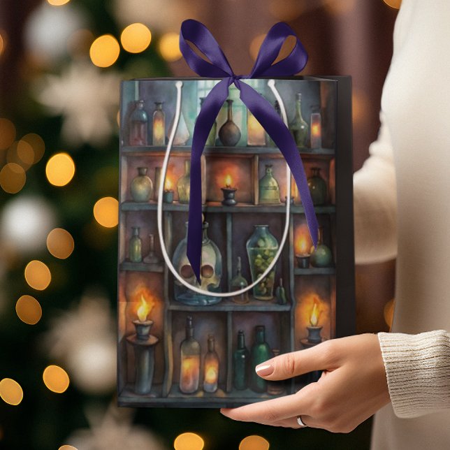 Sac Cadeau Moyen Bouteilles de potion gothique - Apothécaire foncé (Créateur téléchargé)