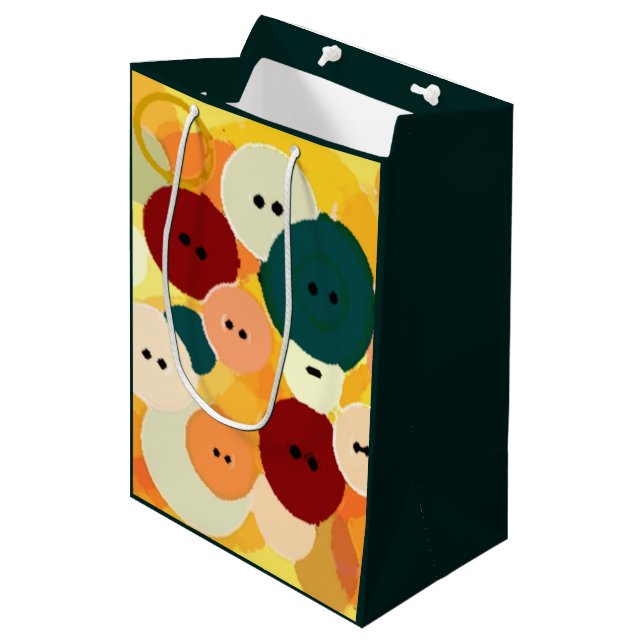 Sac Cadeau Moyen Boutons de coupe (Devant Angle)