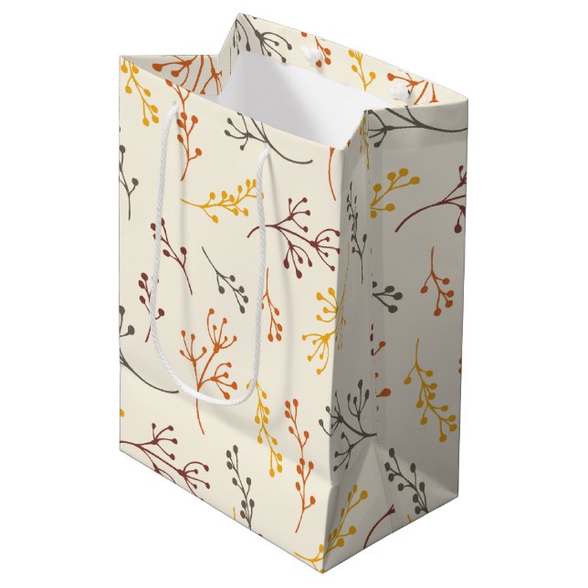 Sac Cadeau Moyen Branches d'automne (Devant Angle)