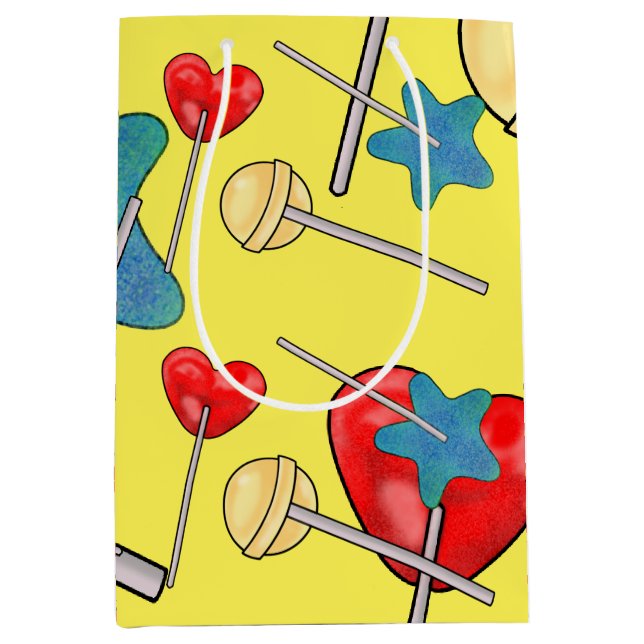 Sac Cadeau Moyen Bright Lollipop Heart Candy Sweet Star Love (Devant)