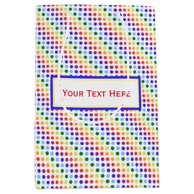 Sac Cadeau Moyen Bright Rainbow Pois Party (Devant)