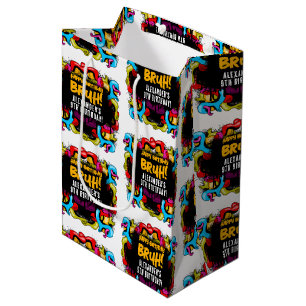 Sac Cadeau Moyen Bruh Neon Graffiti Hip Hop Street Art Anniversaire