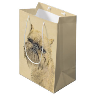 Sac Cadeau Moyen Bruxelles Griffon Peinture - Cute Original Chien A